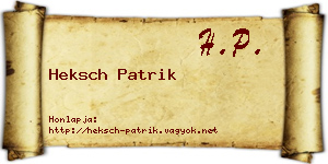 Heksch Patrik névjegykártya